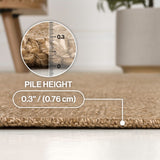 Fluvia Easy Jute Geometric Boho Checker Weave Area Rug