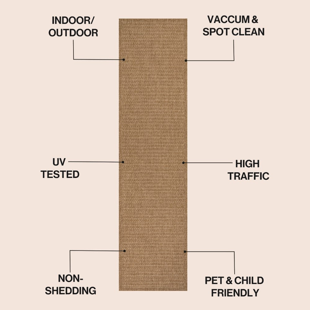 Solvyn Easy Jute Contemporary Border Boho Fine Rib Weave Area Rug