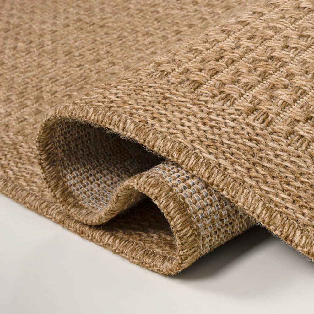 Solvyn Easy Jute Contemporary Border Boho Fine Rib Weave Area Rug
