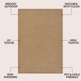 Solvyn Easy Jute Contemporary Border Boho Fine Rib Weave Area Rug