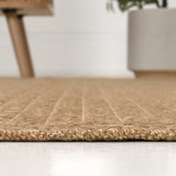 Solvyn Easy Jute Contemporary Border Boho Fine Rib Weave Area Rug