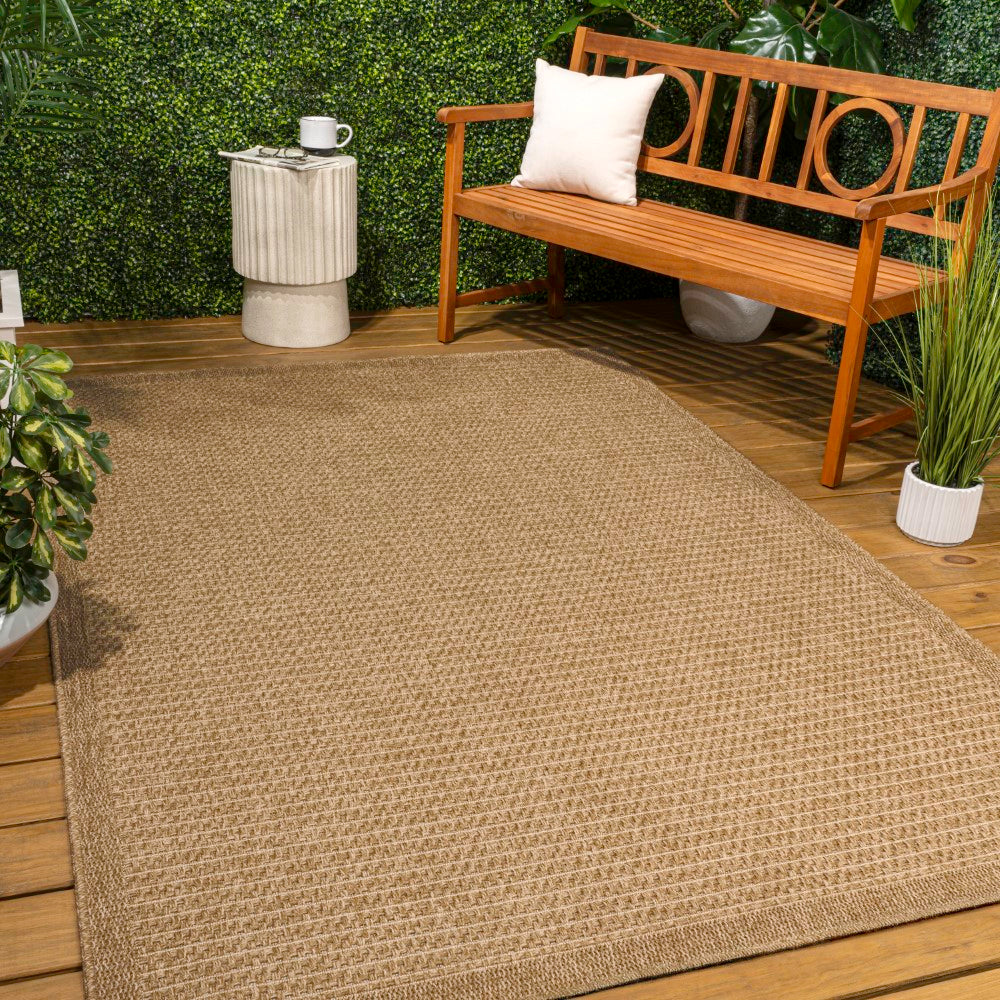 Solvyn Easy Jute Contemporary Border Boho Fine Rib Weave Area Rug