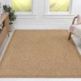 Solvyn Easy Jute Contemporary Border Boho Fine Rib Weave Area Rug