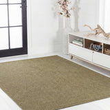 Solvyn Easy Jute Contemporary Border Boho Fine Rib Weave Area Rug
