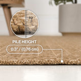 Solvyn Easy Jute Contemporary Border Boho Fine Rib Weave Area Rug