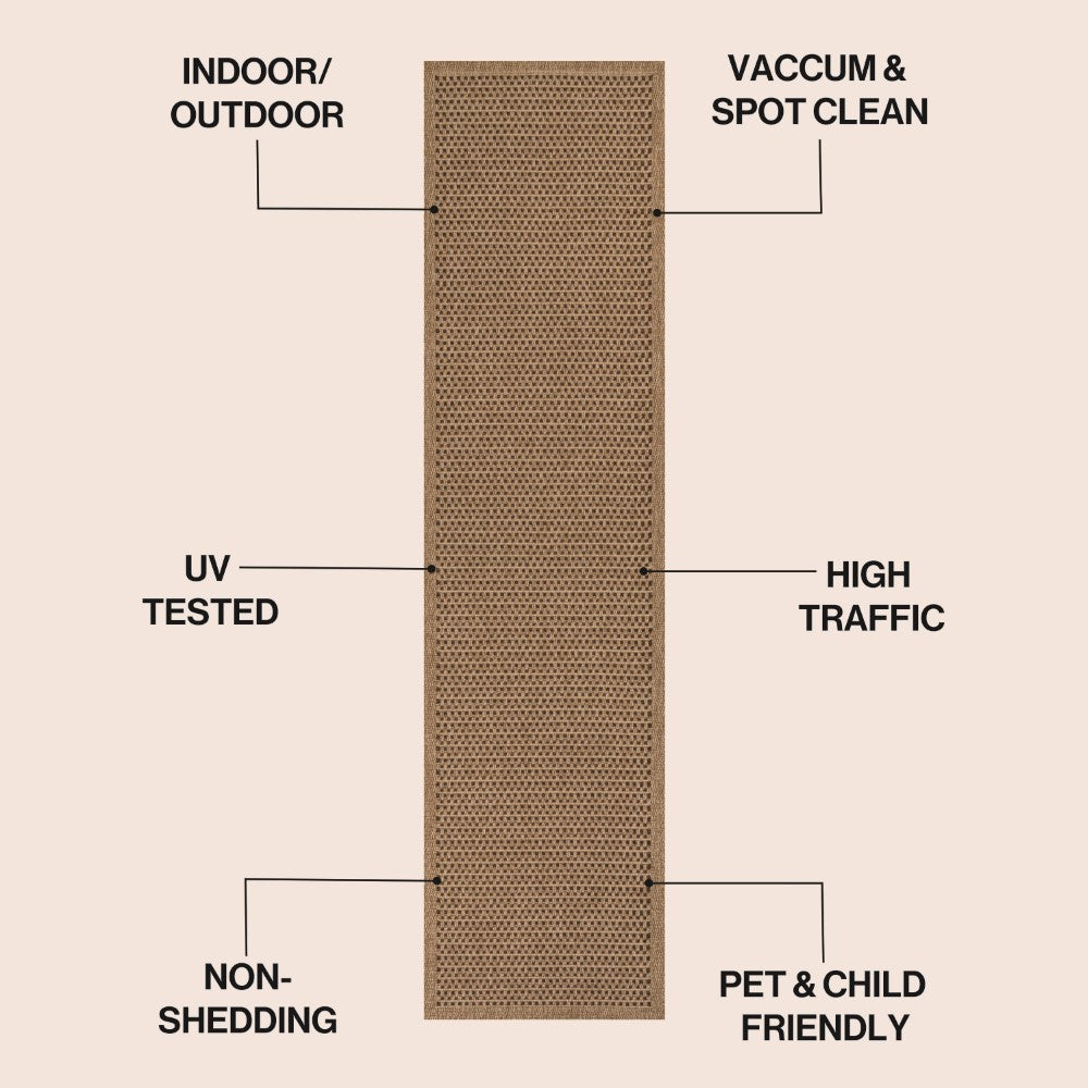 Solvyn Easy Jute Contemporary Border Boho Fine Rib Weave Area Rug