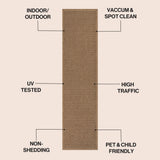 Solvyn Easy Jute Contemporary Border Boho Fine Rib Weave Area Rug