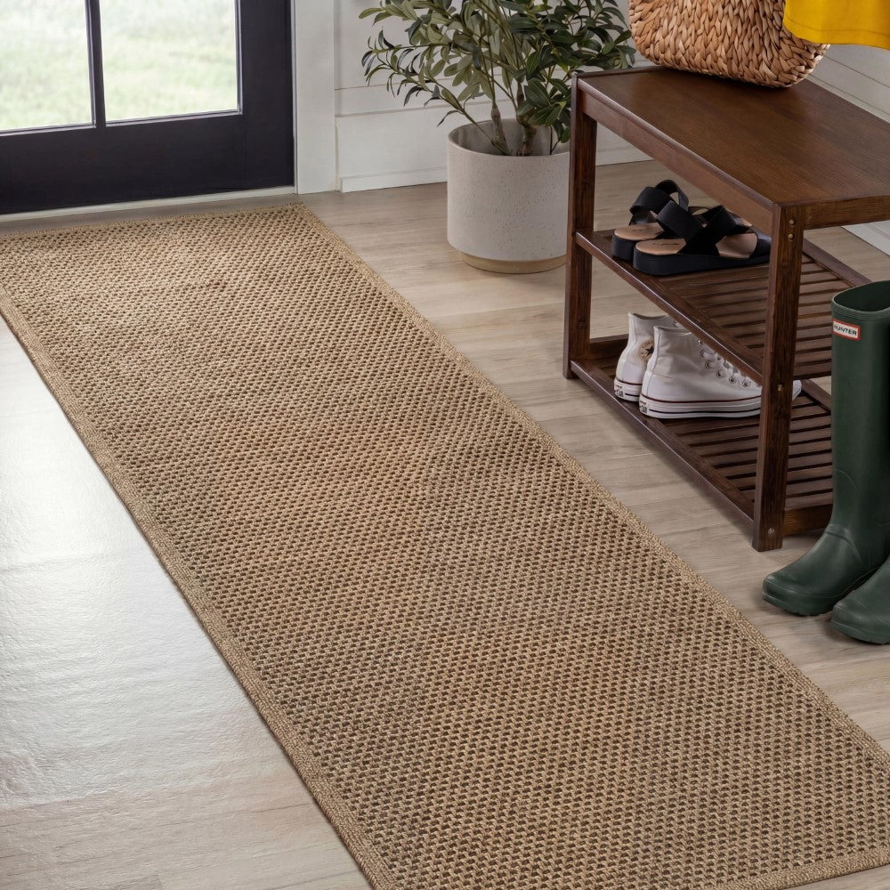 Solvyn Easy Jute Contemporary Border Boho Fine Rib Weave Area Rug