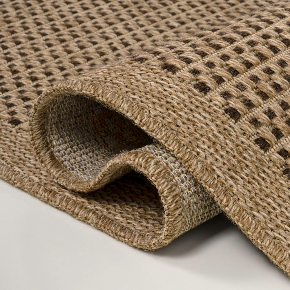 Solvyn Easy Jute Contemporary Border Boho Fine Rib Weave Area Rug