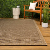 Solvyn Easy Jute Contemporary Border Boho Fine Rib Weave Area Rug