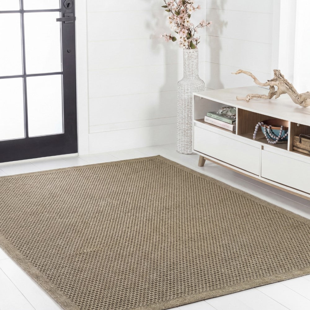 Solvyn Easy Jute Contemporary Border Boho Fine Rib Weave Area Rug
