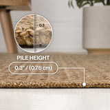 Solvyn Easy Jute Contemporary Border Boho Fine Rib Weave Area Rug