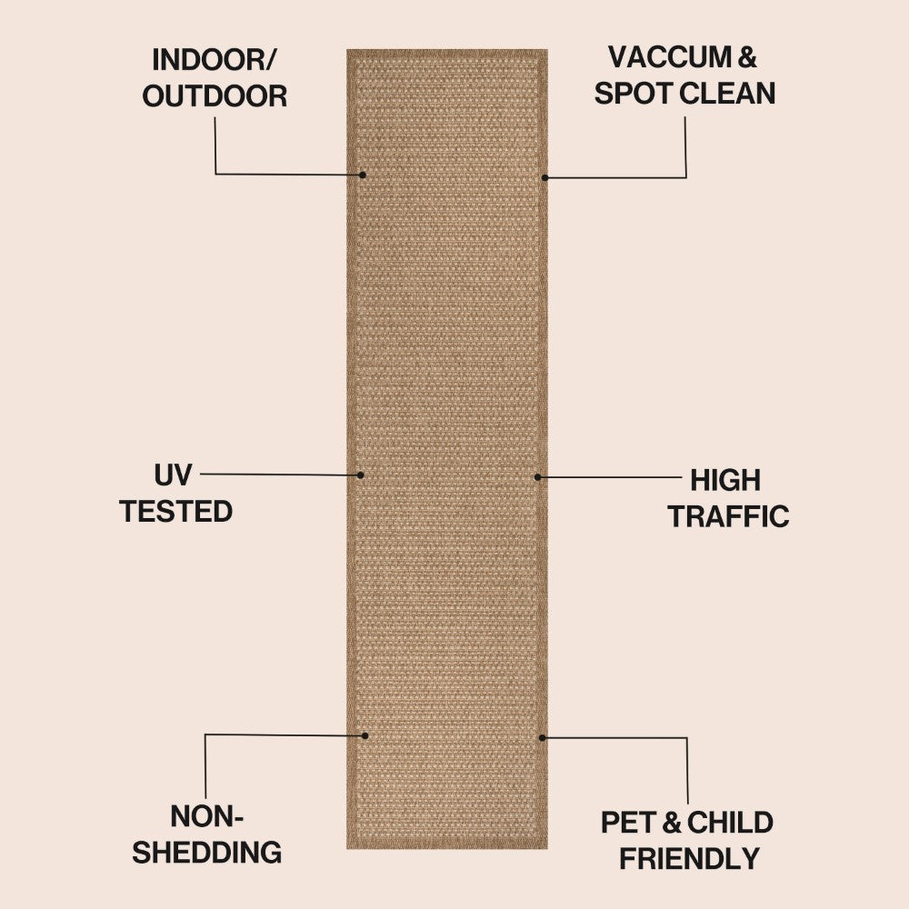 Solvyn Easy Jute Contemporary Border Boho Fine Rib Weave Area Rug