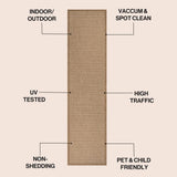 Solvyn Easy Jute Contemporary Border Boho Fine Rib Weave Area Rug