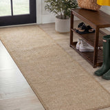Solvyn Easy Jute Contemporary Border Boho Fine Rib Weave Area Rug