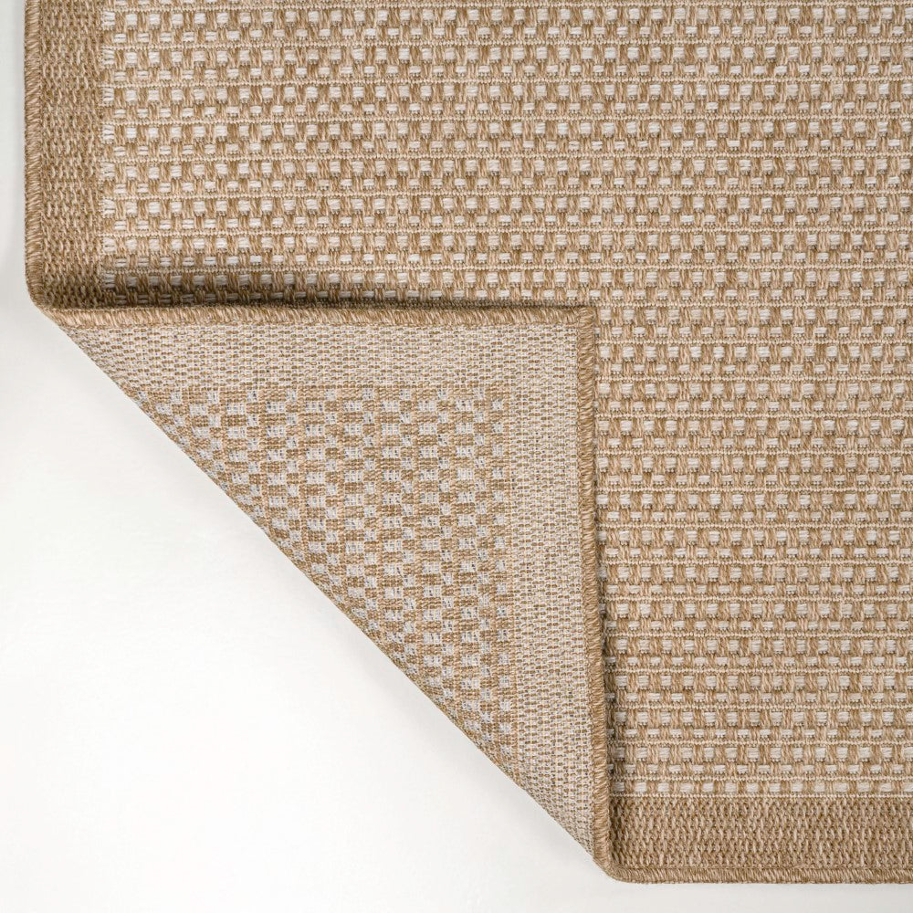Solvyn Easy Jute Contemporary Border Boho Fine Rib Weave Area Rug