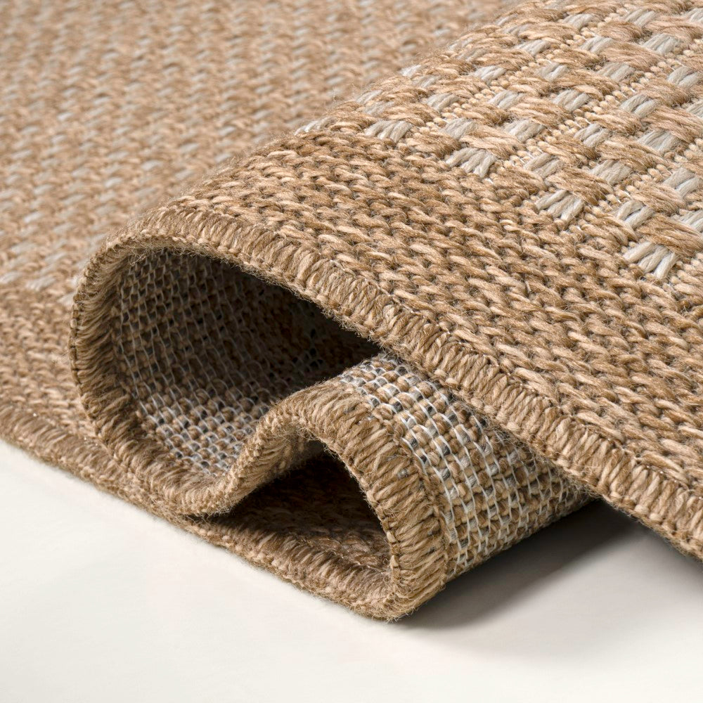 Solvyn Easy Jute Contemporary Border Boho Fine Rib Weave Area Rug