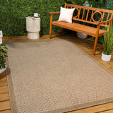 Solvyn Easy Jute Contemporary Border Boho Fine Rib Weave Area Rug