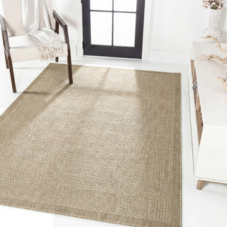 Solvyn Easy Jute Contemporary Border Boho Fine Rib Weave Area Rug