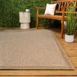 Solvyn Easy Jute Contemporary Border Boho Fine Rib Weave Area Rug