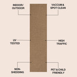 Orvella Easy Jute Scandinavian Boho Herringbone Weave Area Rug