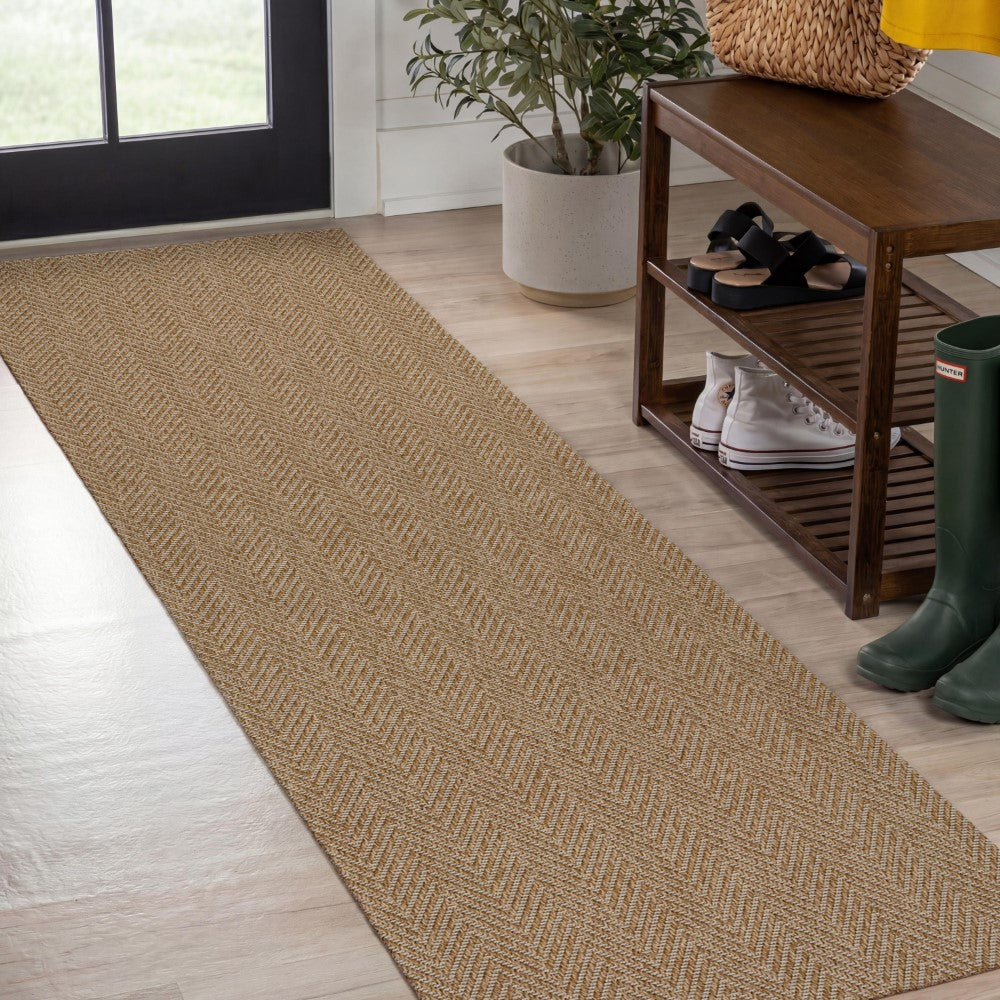 Orvella Easy Jute Scandinavian Boho Herringbone Weave Area Rug
