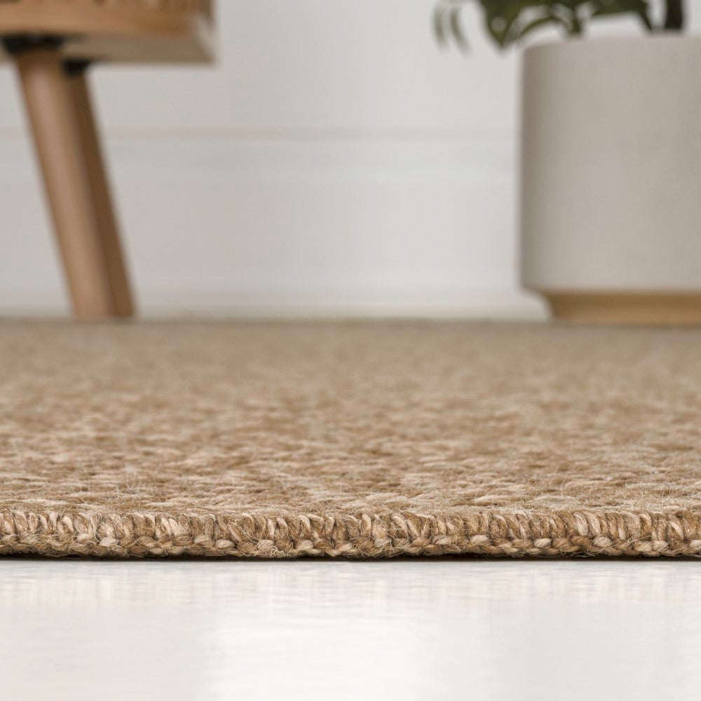 Orvella Easy Jute Scandinavian Boho Herringbone Weave Area Rug