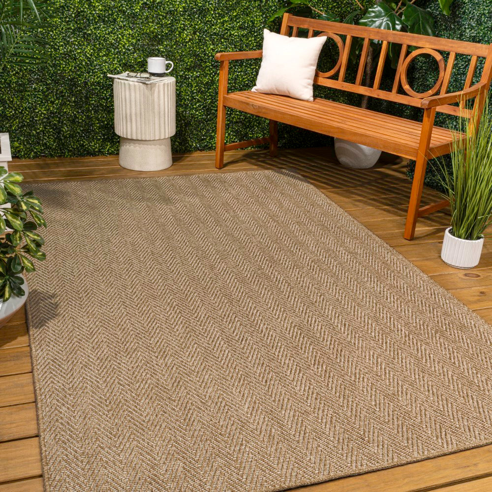 Orvella Easy Jute Scandinavian Boho Herringbone Weave Area Rug