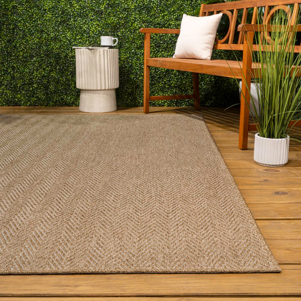 Orvella Easy Jute Scandinavian Boho Herringbone Weave Area Rug