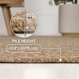 Orvella Easy Jute Scandinavian Boho Herringbone Weave Area Rug