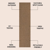 Orvella Easy Jute Scandinavian Boho Herringbone Weave Area Rug
