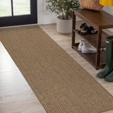 Orvella Easy Jute Scandinavian Boho Herringbone Weave Area Rug