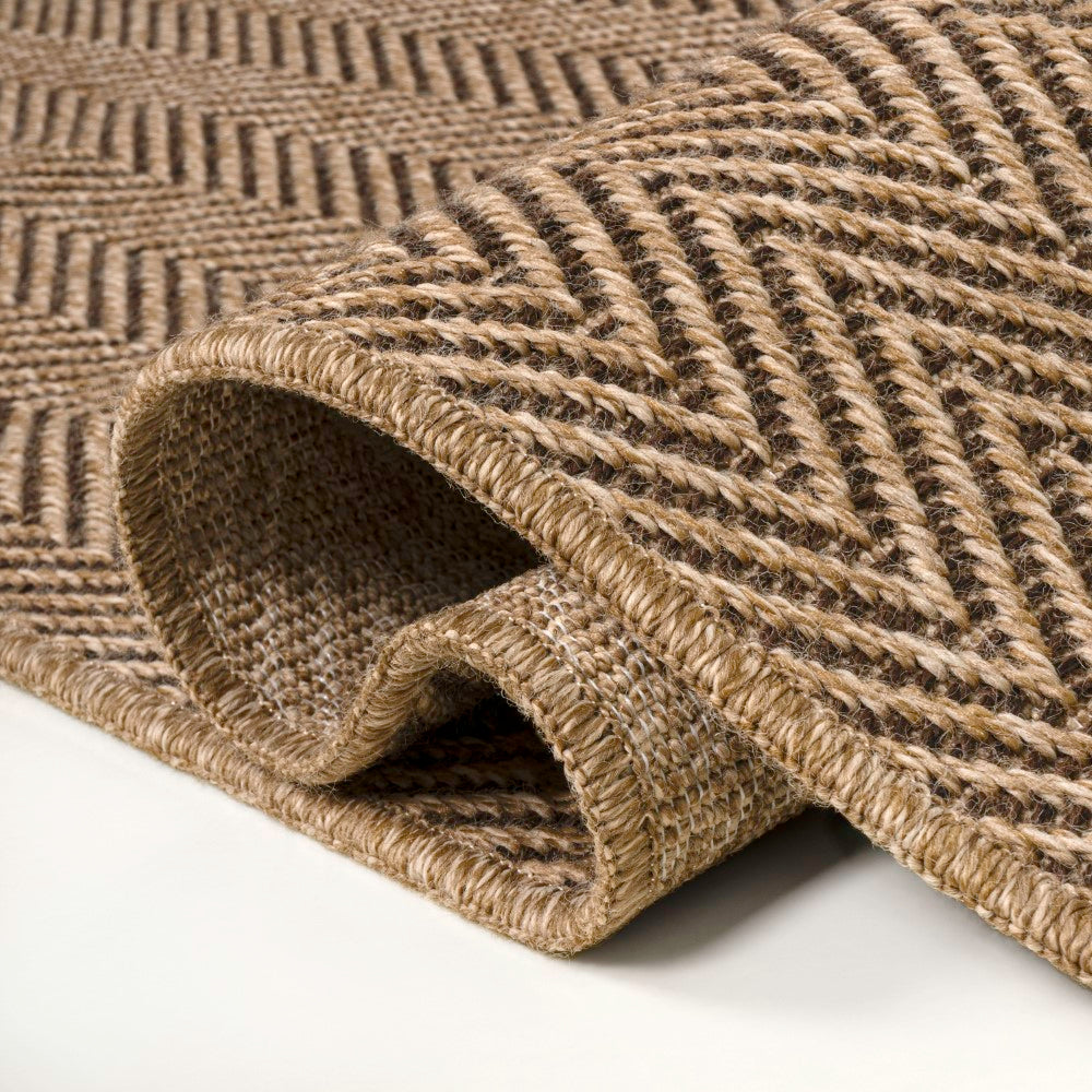 Orvella Easy Jute Scandinavian Boho Herringbone Weave Area Rug
