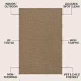 Orvella Easy Jute Scandinavian Boho Herringbone Weave Area Rug