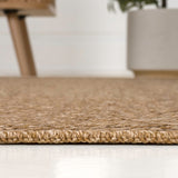 Orvella Easy Jute Scandinavian Boho Herringbone Weave Area Rug