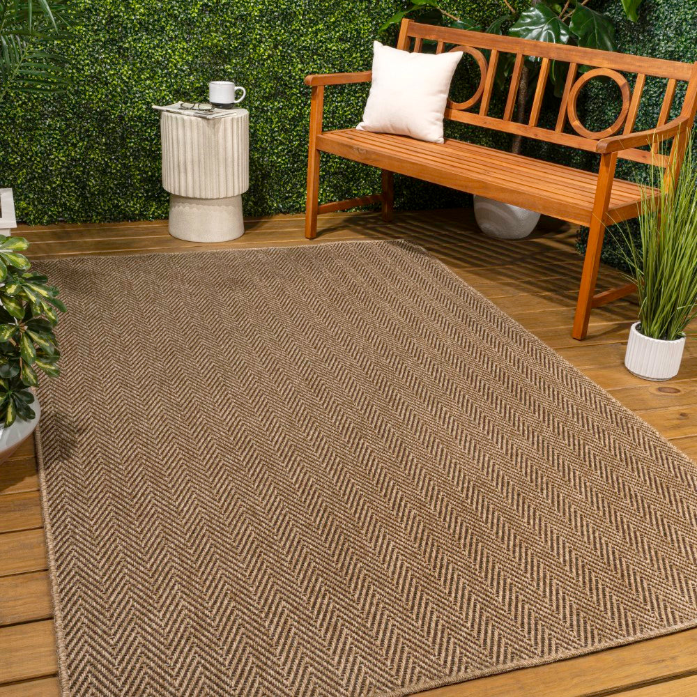 Orvella Easy Jute Scandinavian Boho Herringbone Weave Area Rug
