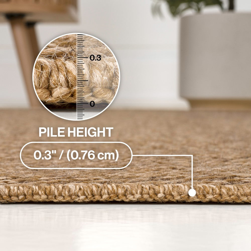 Orvella Easy Jute Scandinavian Boho Herringbone Weave Area Rug