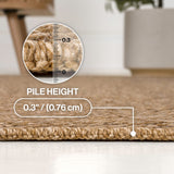 Orvella Easy Jute Scandinavian Boho Herringbone Weave Area Rug