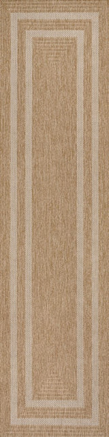 Valcero Easy Jute Minimalist Boho Inset Border Area Rug