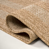 Valcero Easy Jute Minimalist Boho Inset Border Area Rug