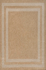 Valcero Easy Jute Minimalist Boho Inset Border Area Rug