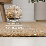 Valcero Easy Jute Minimalist Boho Inset Border Area Rug