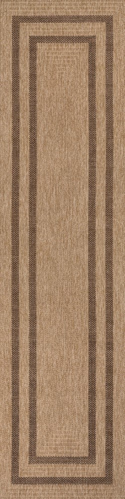 Valcero Easy Jute Minimalist Boho Inset Border Area Rug