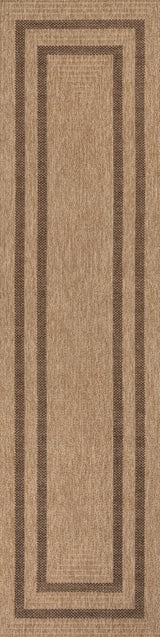 Valcero Easy Jute Minimalist Boho Inset Border Area Rug
