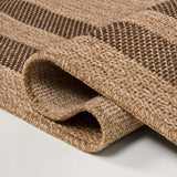 Valcero Easy Jute Minimalist Boho Inset Border Area Rug