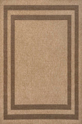 Valcero Easy Jute Minimalist Boho Inset Border Area Rug