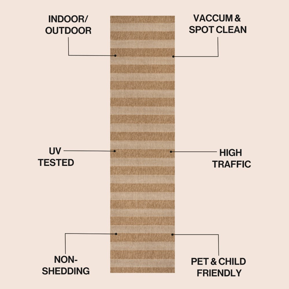 Montara Easy Jute Modern Geometric Boho Stripe Area Rug