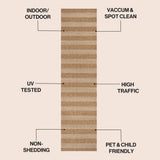 Montara Easy Jute Modern Geometric Boho Stripe Area Rug