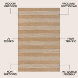 Montara Easy Jute Modern Geometric Boho Stripe Area Rug