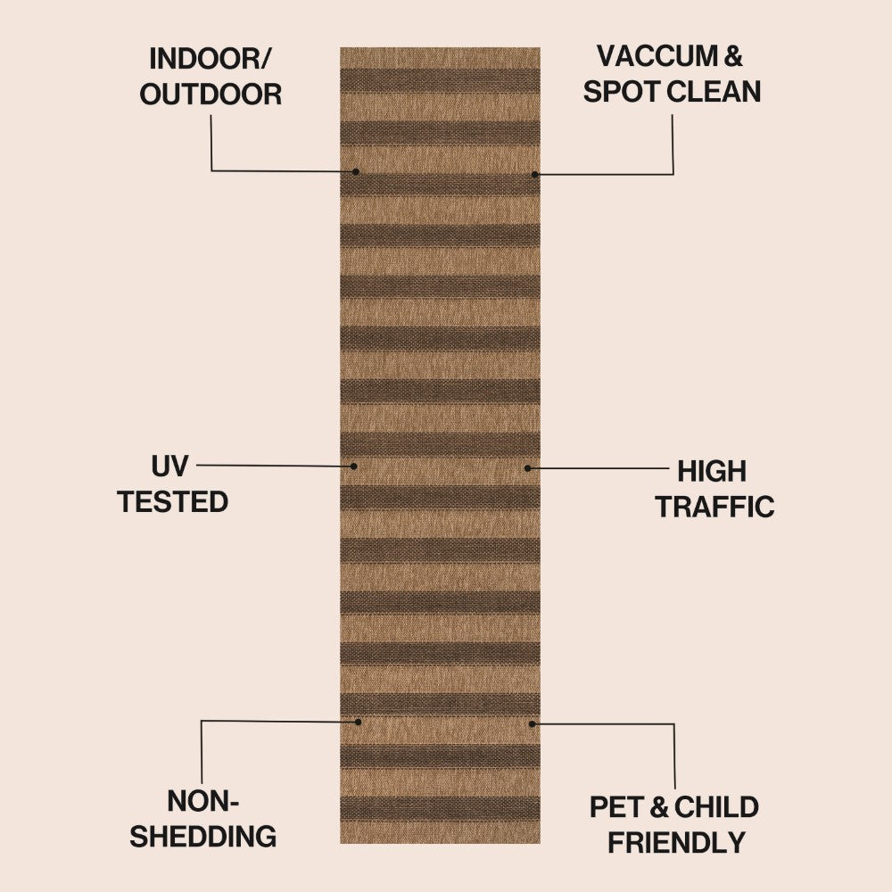 Montara Easy Jute Modern Geometric Boho Stripe Area Rug